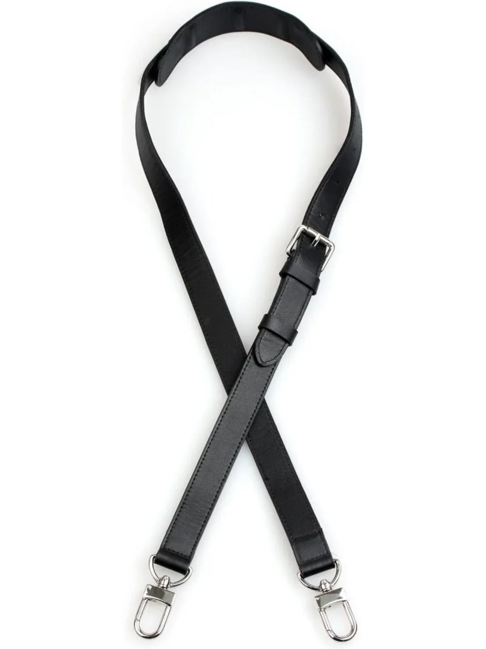 Genuine Leather Adjustable Crossbody Strap with Shoulder Pads for Travel Bags
